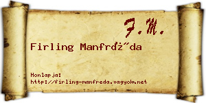 Firling Manfréda névjegykártya